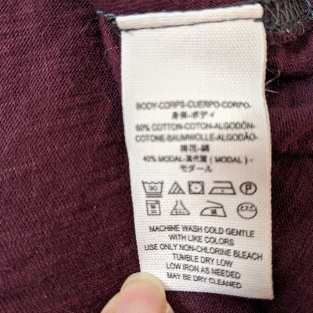 Free People HP! NWT top XS olive burgundy oversized - Picture 11 of 13